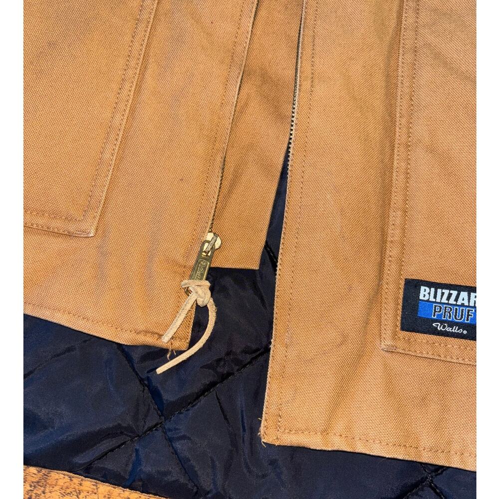 Walls Blizzard Pruf Mens Canvas Work Chore Hunting Vest Tan Full Zip Size 2XL - Picture 4 of 12